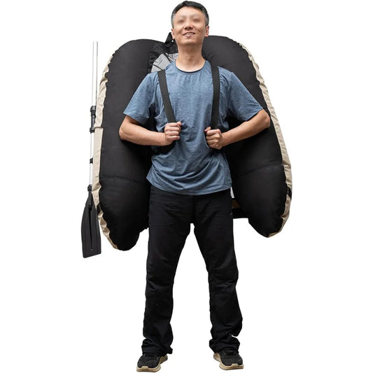 Fishing Float Tube Inflatable Boats U-Shaped Fishing Raft with Hand Air Pump Fish Ruler Paddle and Storage Pockets for Angling