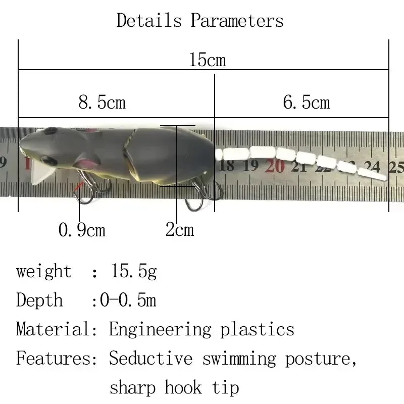 Mouse Lure Artificial Plastic Mouse Fishing Lure Swimbait Floating baits
