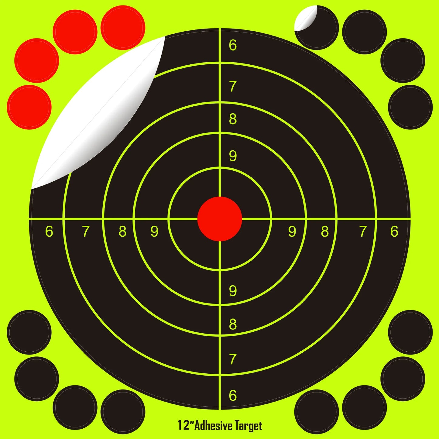 12 Inch Hunting Training Target Paper Cardboard Fluorescent Self-Adhesive Shooting Target Paper Splash Effect Sticker