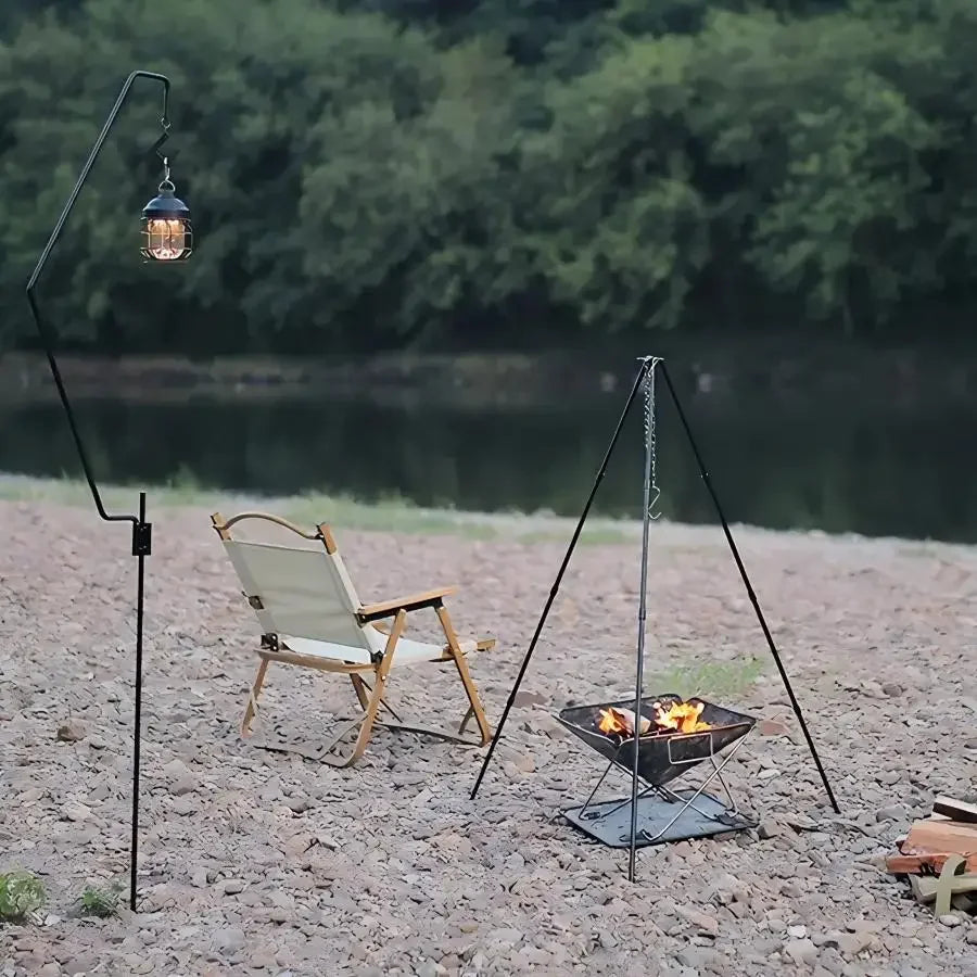 Camping Campfire Tripod Adjustable Hanging Pot, Stable Campfire Cooking,