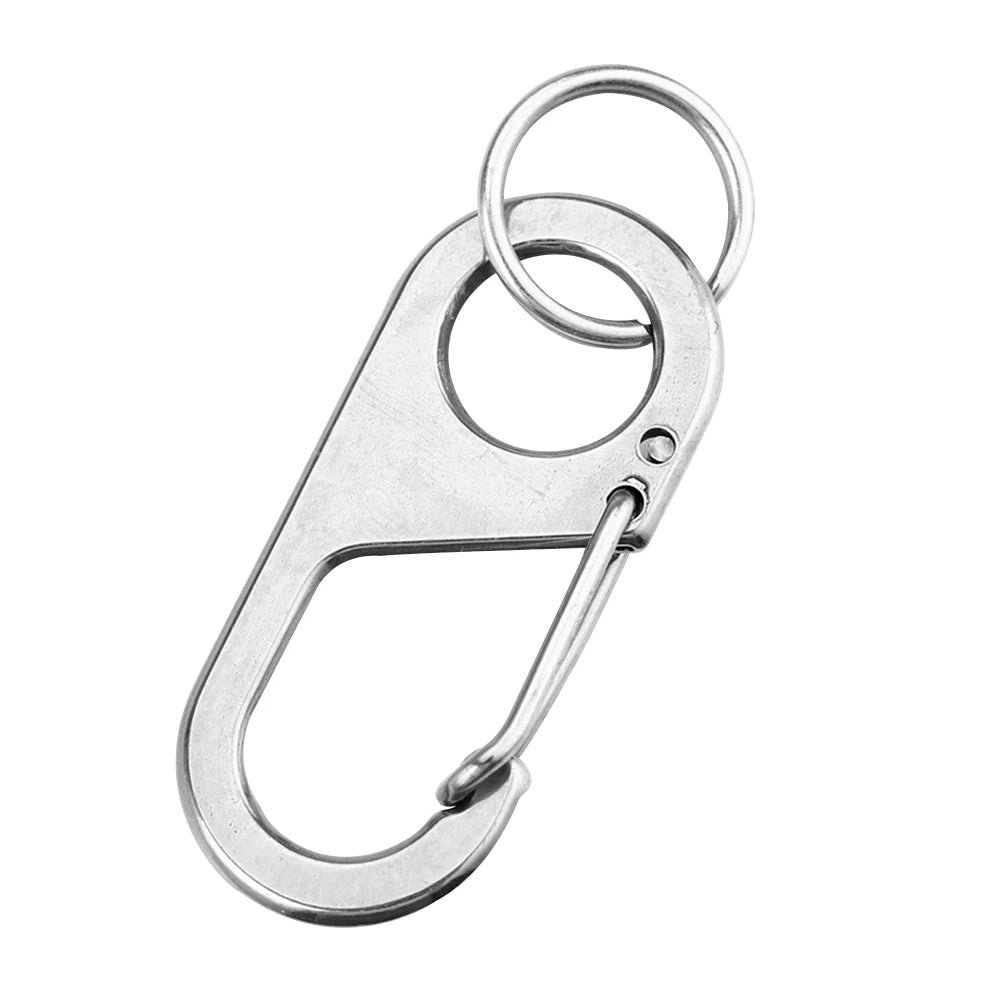 8-shaped Backpack Hook Buckle 440 Stainless Steel Mini Key Chain Carabiners Lightweight Wear-resistant for Travel Climbing