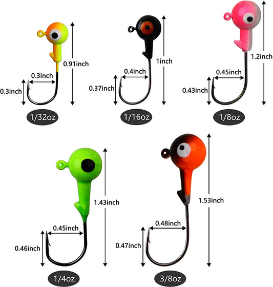 Crank Jig Head Hook Round Ball Jigs Fishing Hook Head Jig Lure Hard Bait Worm Jig Hooks for Fishing