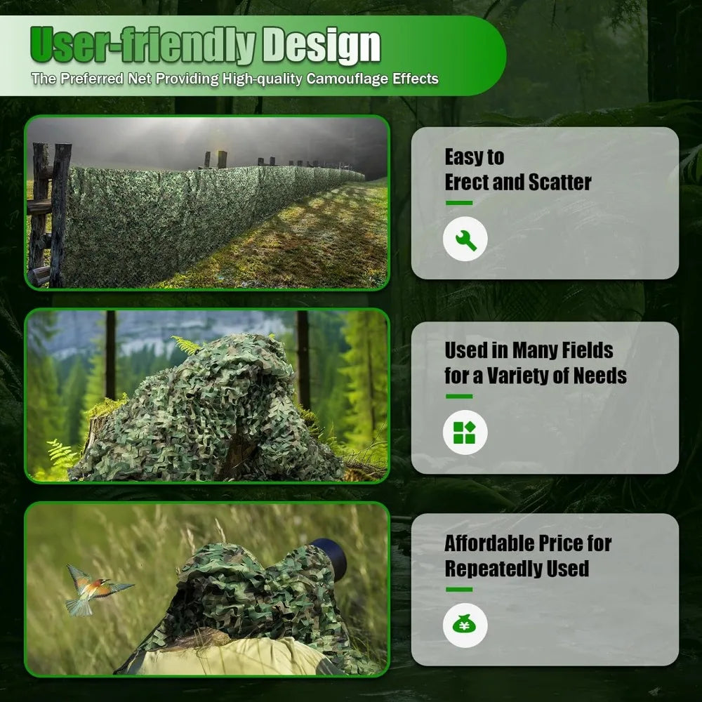 Camouflage Camo Hunting Netting Hide Cover Net 26ft X 26ft