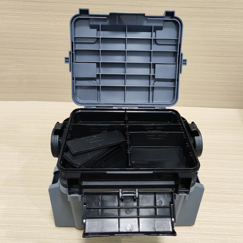 Double layer lure fishing box, fishing gear toolbox,