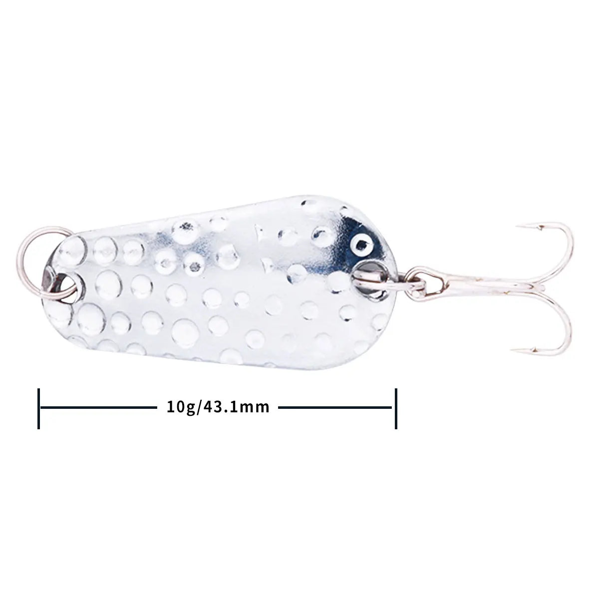 Hengjia 1pcs Metal Bait Spoon Lure with Treble Hook Gold /Silver River Fishing Lure for Bass Pike Perch