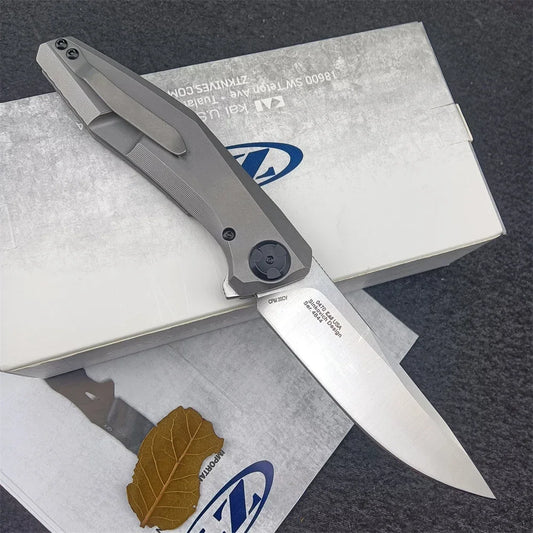 Flipper Marbled Carbon Fiber Folding Knife Tactical Survival Outdoor EDC Pocket Tools