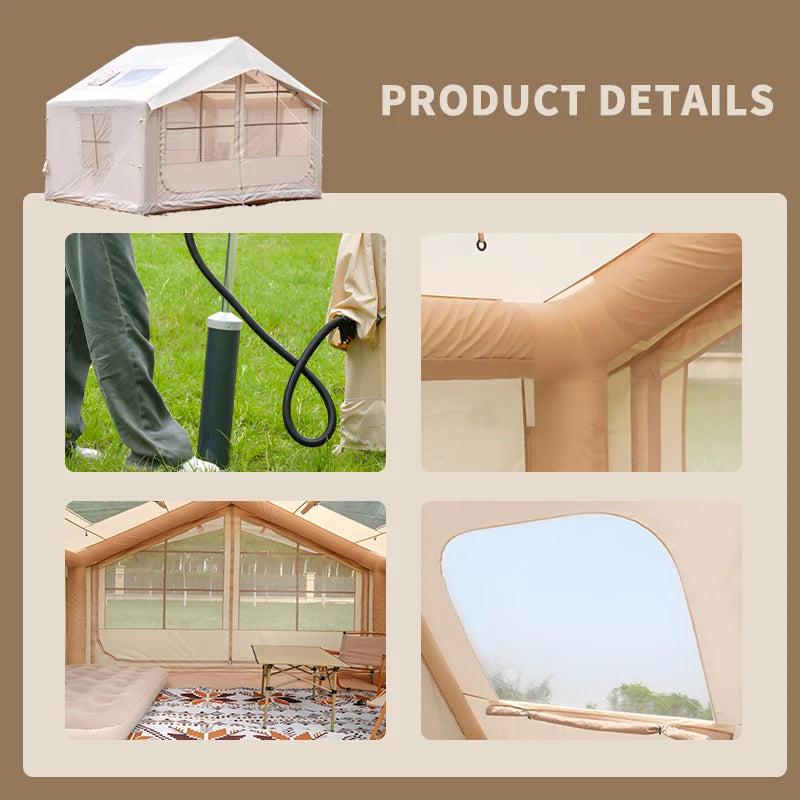 6-8 People Inflatable Tent.waterproof inflatable tent house,4 season