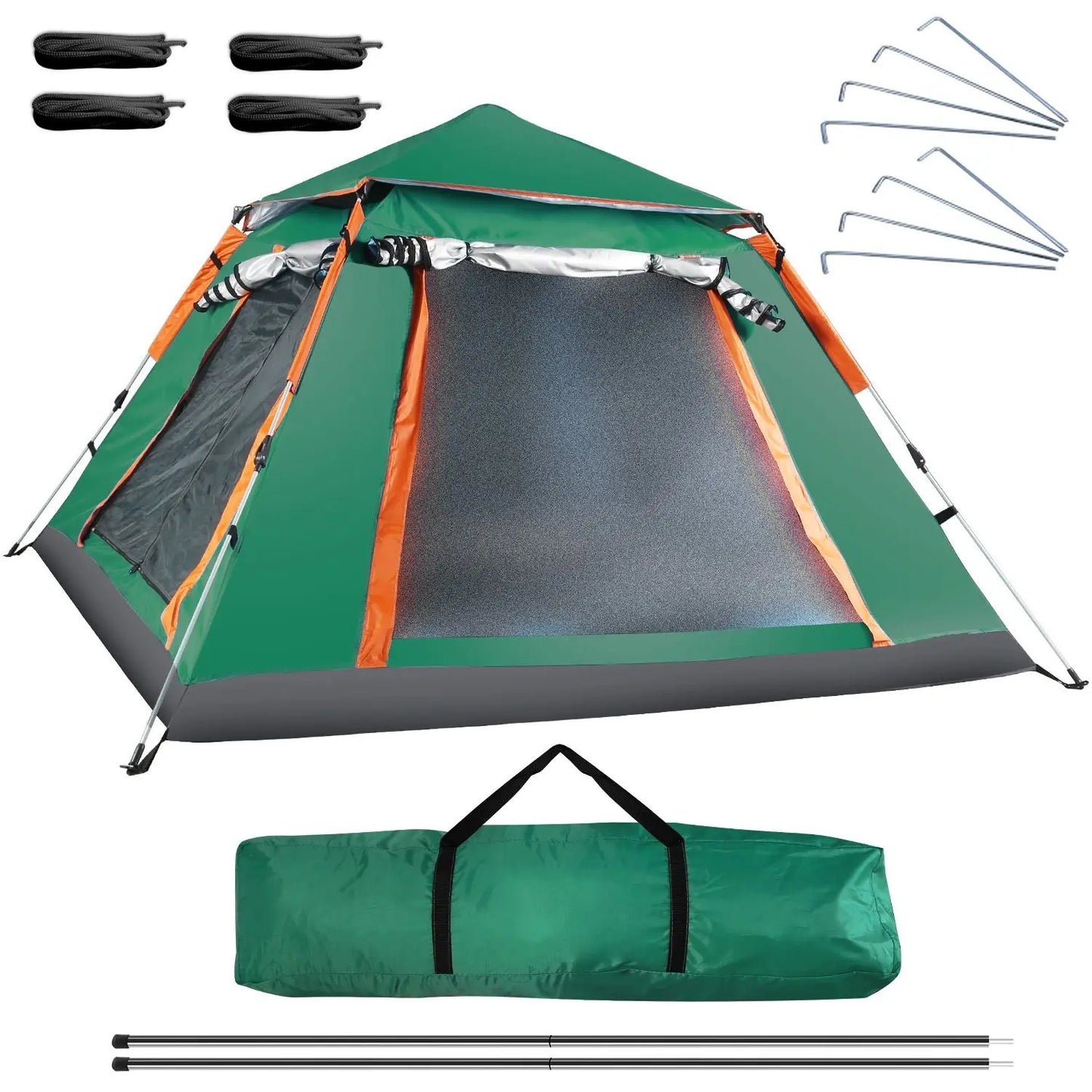 4-5 Person Camping Tent Outdoor Foldable Waterproof Tent with 2 Mosquito Nets Windows Carrying Bag for Hiking Climbing Adventure