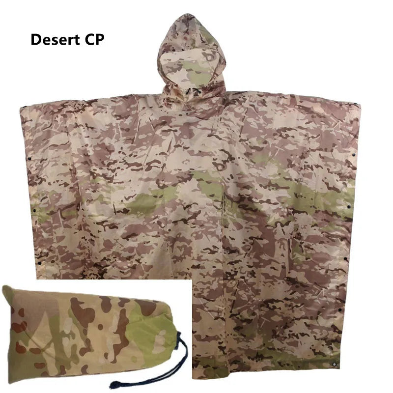 Multifunctional Raincoat Waterproof Poncho Camouflage Cover For Camping Hunting Clothes