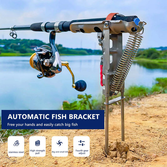 1-5pcs Automatic Fishing Rod bracket holders Stainless Steel pole stand Support double spring rest Brackets