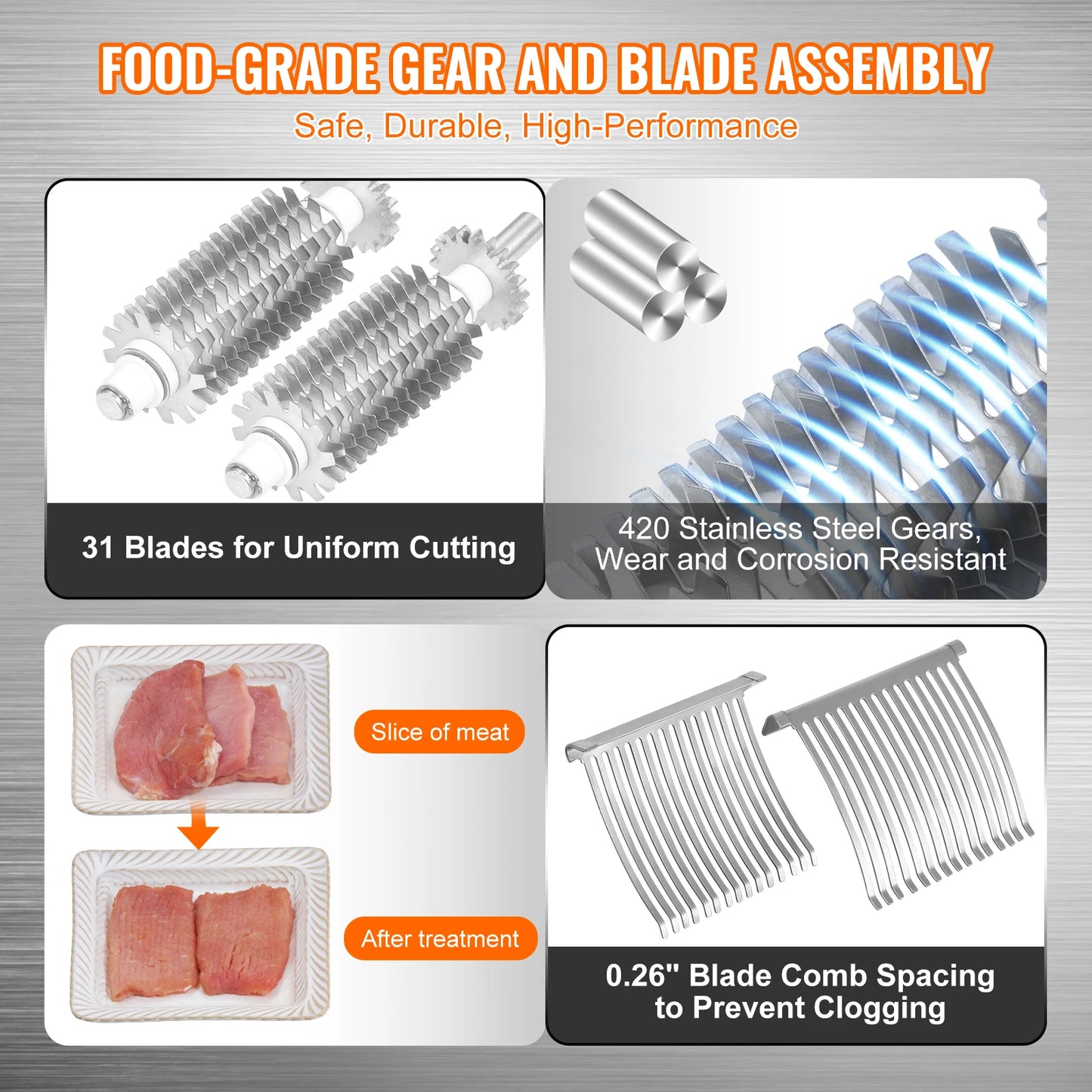 Meat Tenderizer Heavy Duty Stainless Steel Meat Tenderizer Machine Quick and Easy Manual Operation Kitchen