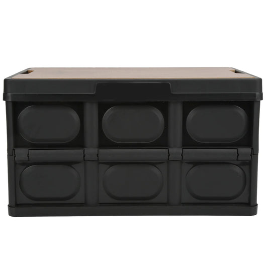 Folding Storage Box with Wooden Panel for Outdoor