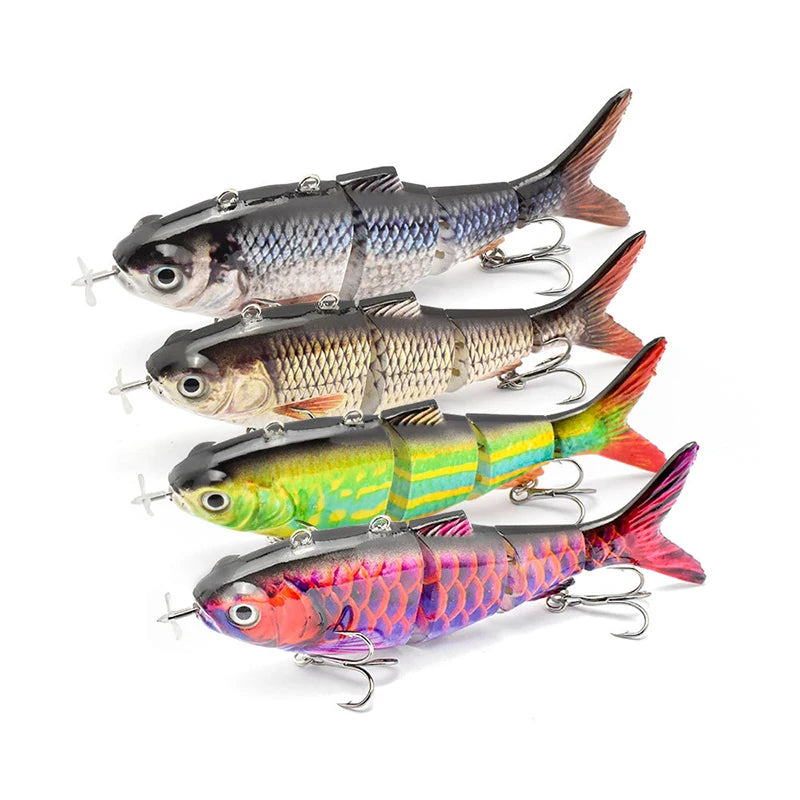 Automatic Swimbait Electric Robotic Fishing Lure 4-Segement Auto Multi Jointed Bait USB Rechargeable Wobbler Pesca Accessories