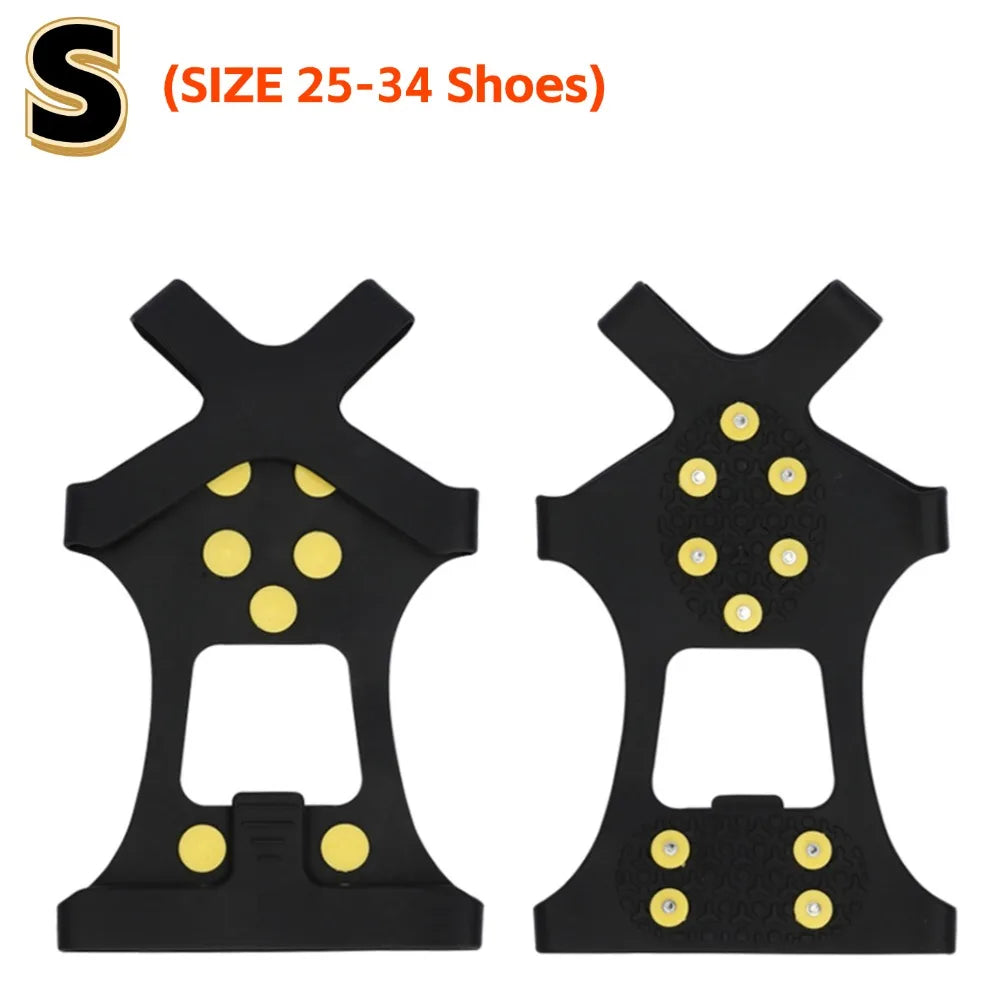 1-5Pair 10-Studs Snow Ice Claw Climbing Anti Slip Spikes Grips Crampon Cleats Sport Shoe Cover for Women Men Boots Cover