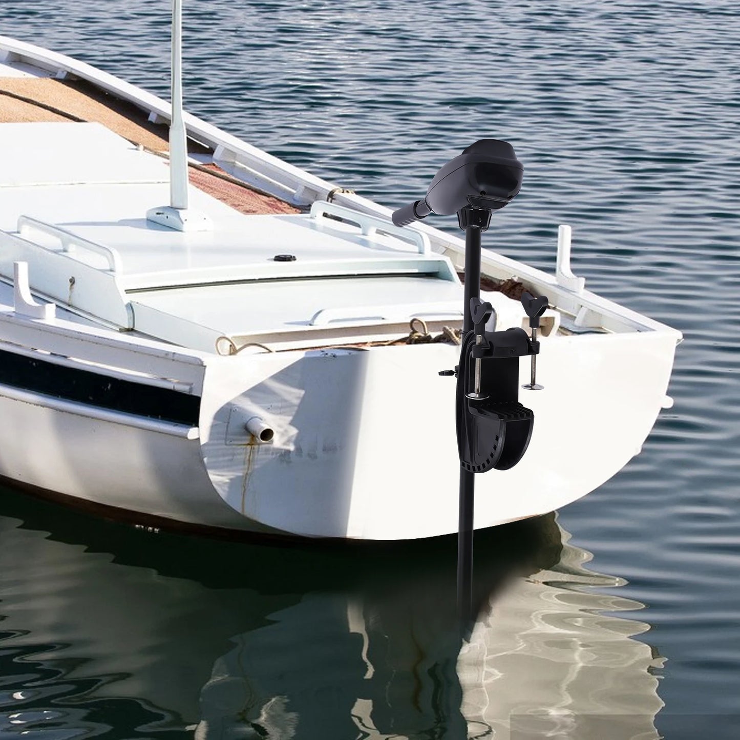 80LBS Thrust Electric Trolling Motor Engine,1.2HP Heavy Duty Fishing Boat Engine outboard motor 12V for Kayak Inflatable Boats