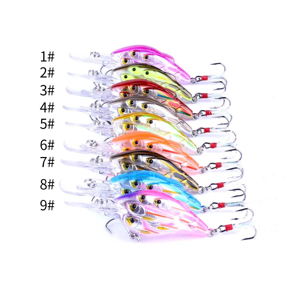 HENGJIA 1pc Diving Depth Crankbait Fishing Lures Swimbait Isca Artificial Bait floating Fishing Wobblers 7.5cm 9g pesca peche