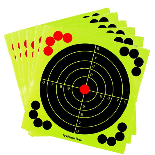 12 Inch Hunting Training Target Paper Cardboard Fluorescent Self-Adhesive Shooting Target Paper Splash Effect Sticker