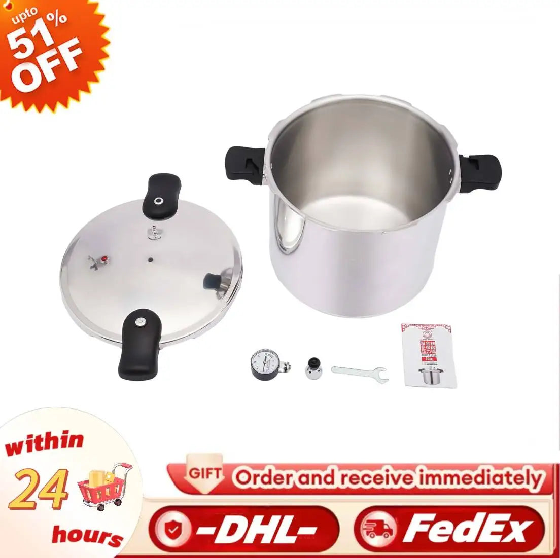 Pressure Cooker 23 Quart Kitchen Pressure Canner Cookware 90kpa HOT