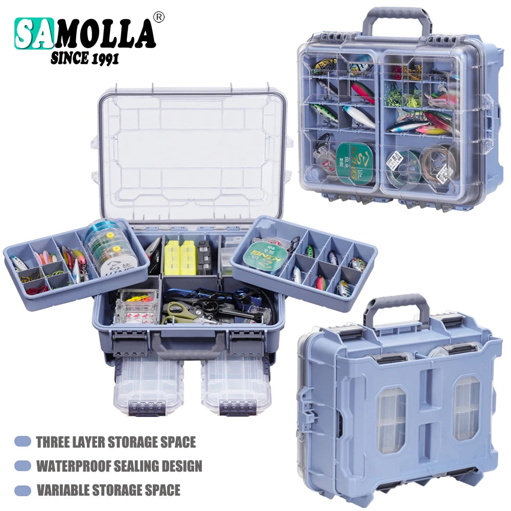 Fishing Tackle Box Large Capacity Portable Multi-functional Waterproof Bait Outdoor Camping Storage Box