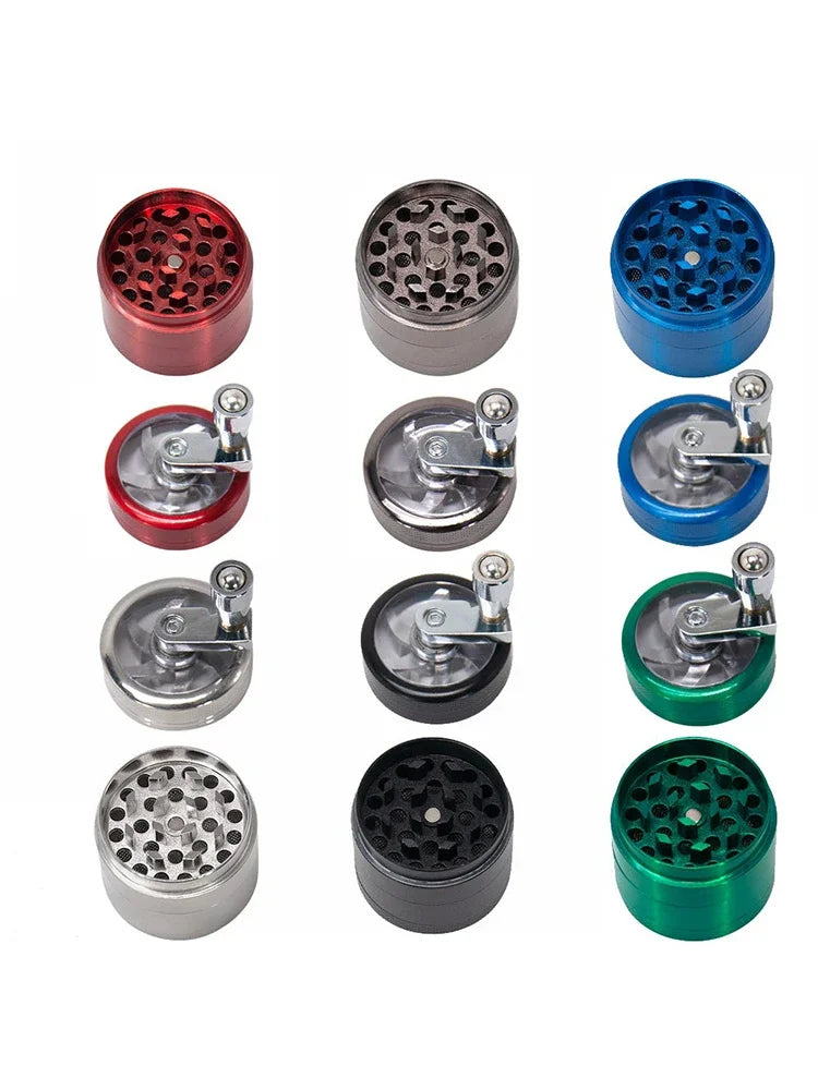 JUSTINLAU 4-layer Tobacco Grinder 40mm Manual Metal Zinc Alloy Herb Mill Spice Crusher Smoke Grinder Crusher Hand Crank Miller