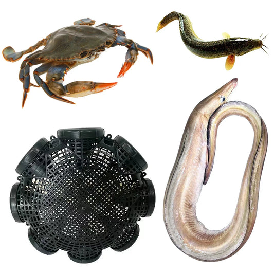 6/8 Holes Crayfish Catcher Crab Crayfish Shrimp Smelt Eels Traps Mesh Fishing Trap