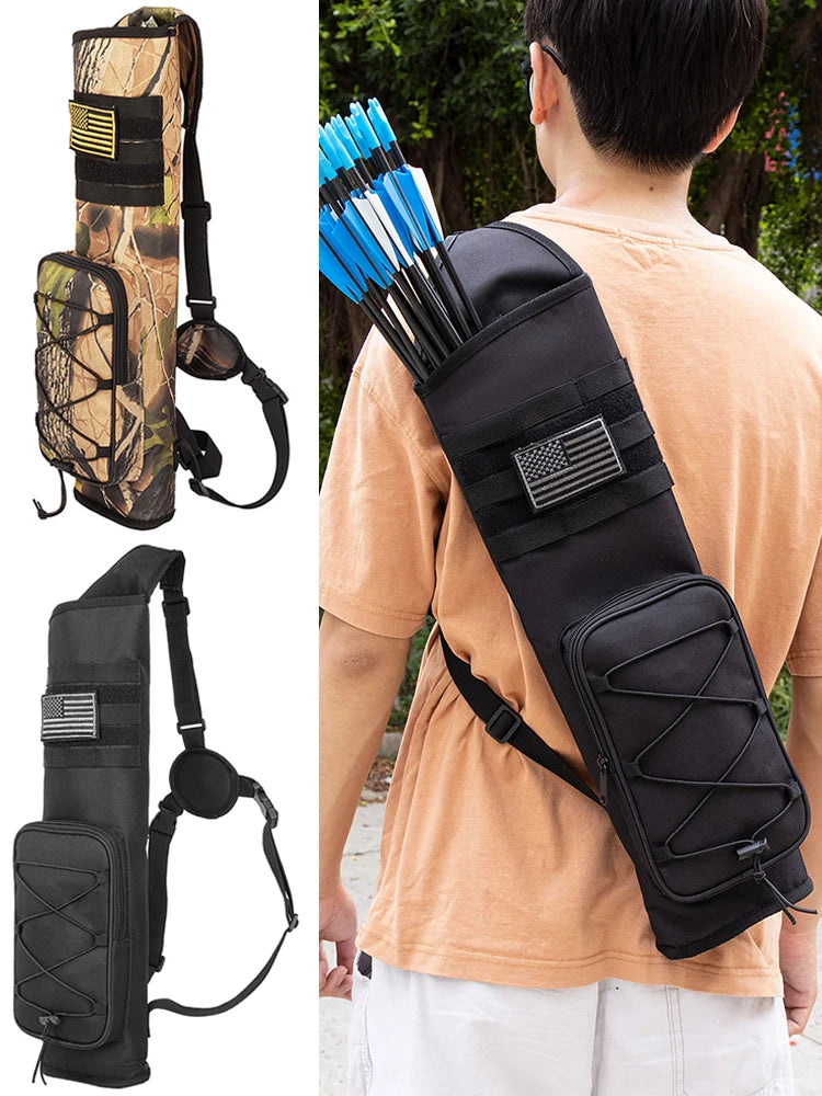 Archery Quiver Bag Bottom T Bow Holder Adjustable Strap for Outdoor Archery Hunting Accessories