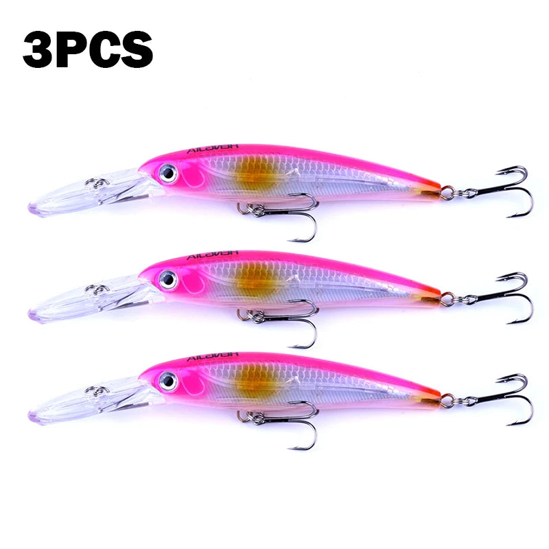 HENGJIA 1pcs Fishing Lures 170mm 30g Plastic Hard Bait Minnow Wobblers For Trolling Lure Bass Crank Bait isca fishing tackles