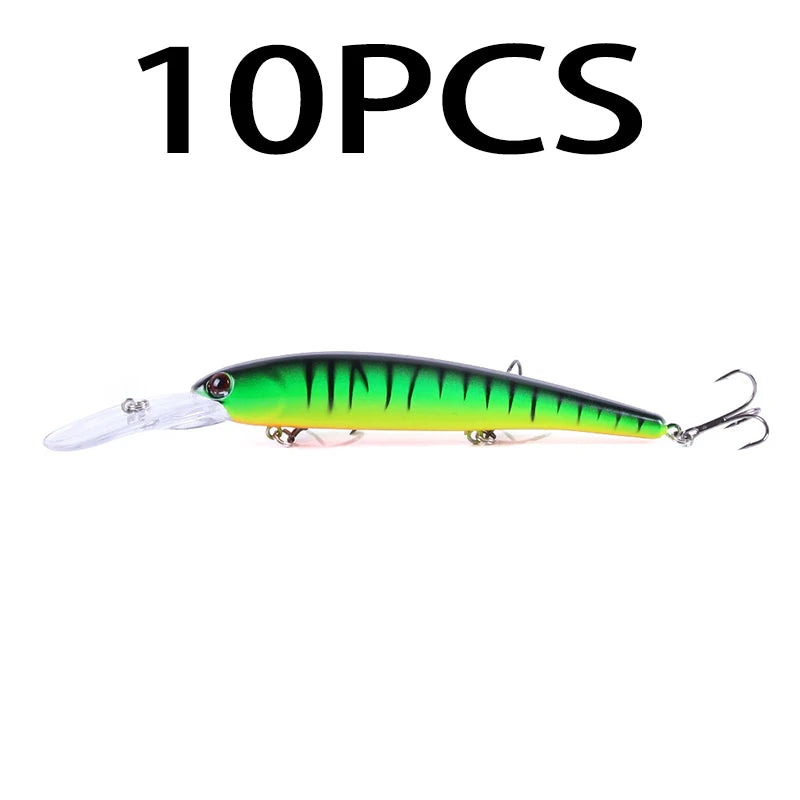 16.5cm 21g 6# Hook Deep Diving Large Minnow Wobbler Lure Artificial Hard Bait Crankbait Bass Pike Walleye Perch Fishing Gear