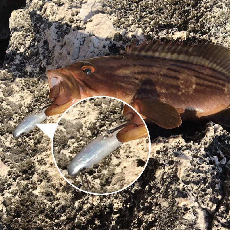 5pcs Kit Fishing Lure Soft Lure 8cm/ 2.8in Artificial Bait Cool Fishing Hooks