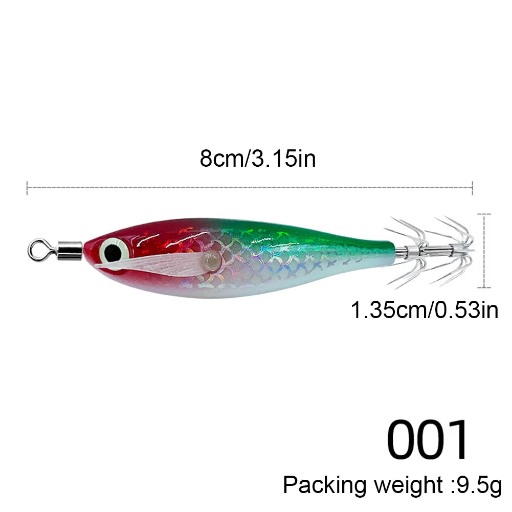 Luminous Squid Hook Cuttlefish Attracting Lure Double Hook Glow In The Dark Squid Bait Fake Octopus Bait for Octopus Squid
