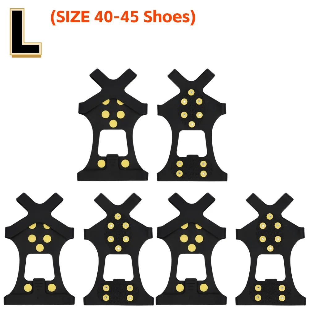 1-5Pair 10-Studs Snow Ice Claw Climbing Anti Slip Spikes Grips Crampon Cleats Sport Shoe Cover for Women Men Boots Cover