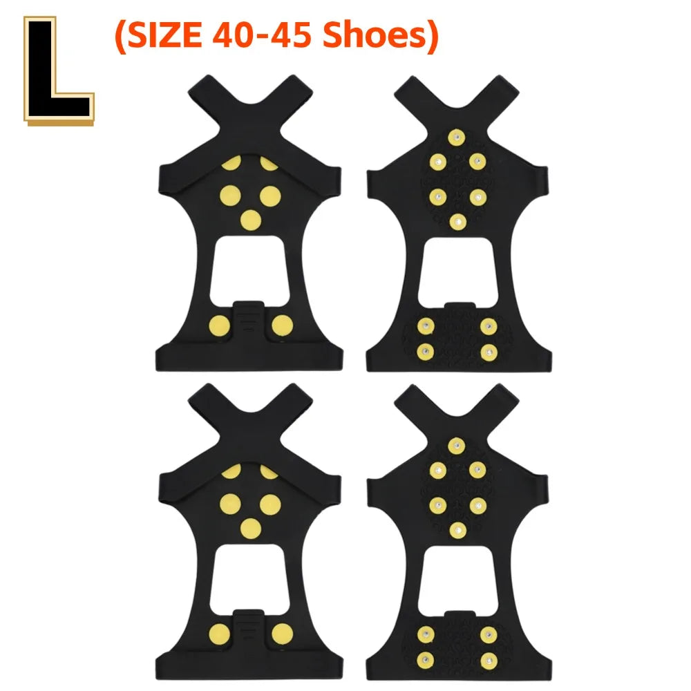 1-5Pair 10-Studs Snow Ice Claw Climbing Anti Slip Spikes Grips Crampon Cleats Sport Shoe Cover for Women Men Boots Cover