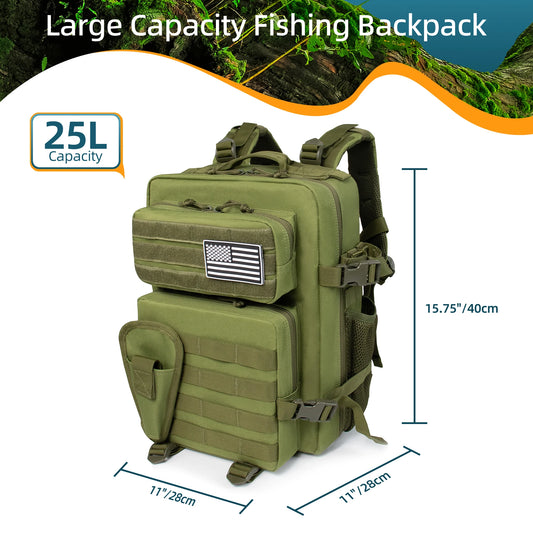 Fishing Hunting Bag Tactical Backpack, Durable Waterproof