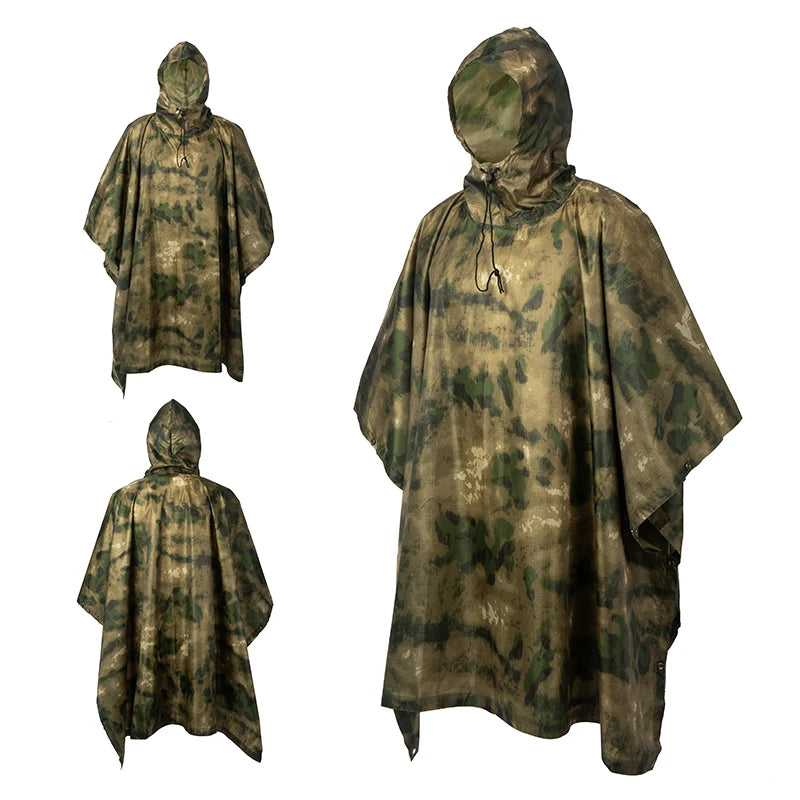 Multifunctional Raincoat Waterproof Poncho Camouflage Cover For Camping Hunting Clothes
