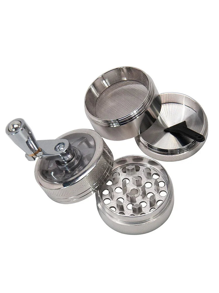 JUSTINLAU 4-layer Tobacco Grinder 40mm Manual Metal Zinc Alloy Herb Mill Spice Crusher Smoke Grinder Crusher Hand Crank Miller