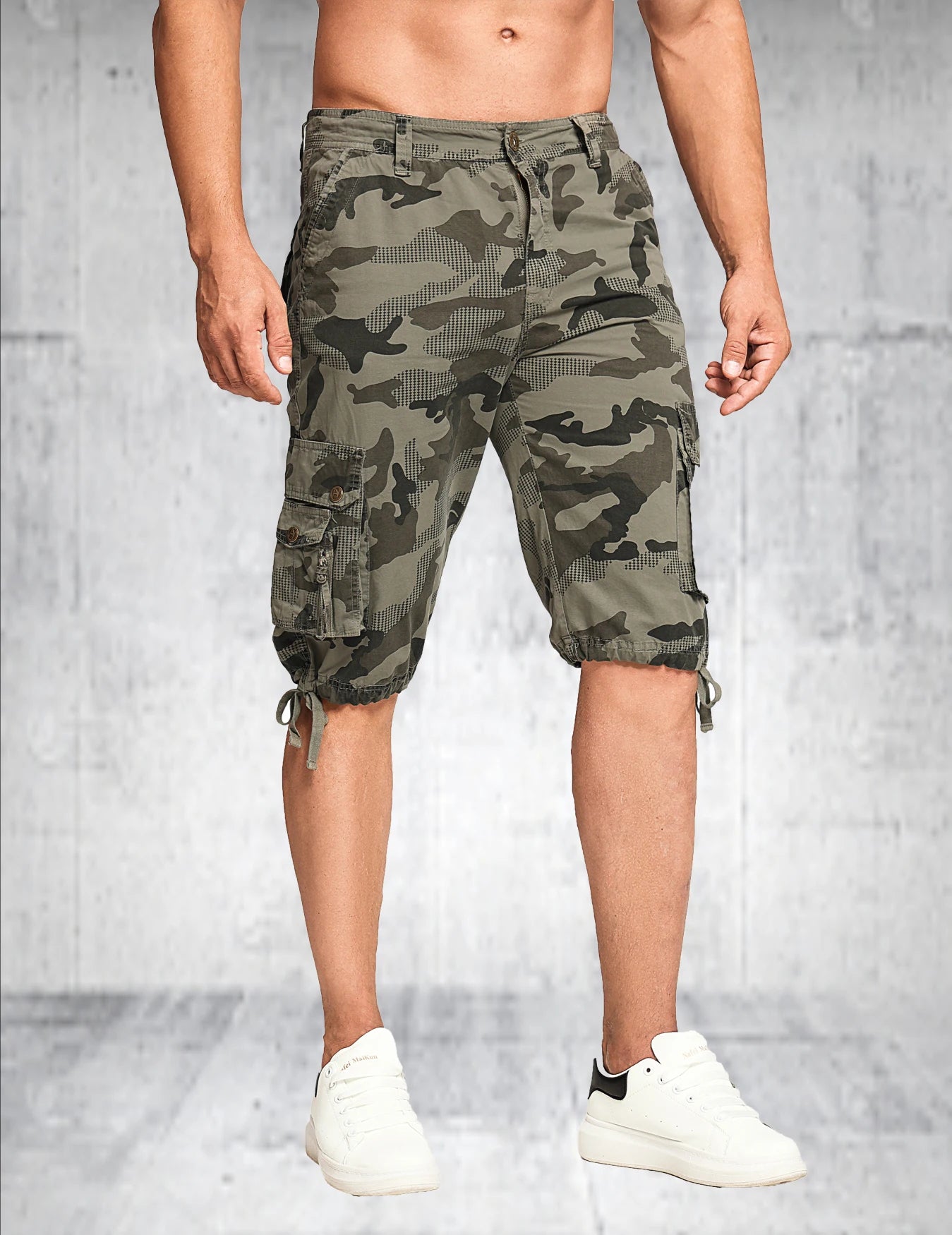Men's summer new fashionable workwear shorts loose straight cut version trendy and versatile five quarter pants