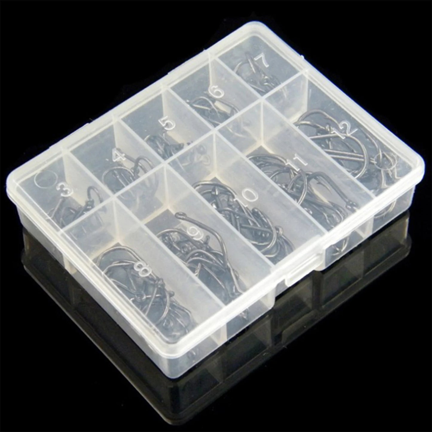 10 styles 100PCS Fishing Hooks Kits Worm Catfish Hooks Equipment Supplies Suitable for Shellfish Squid Crucian Carp