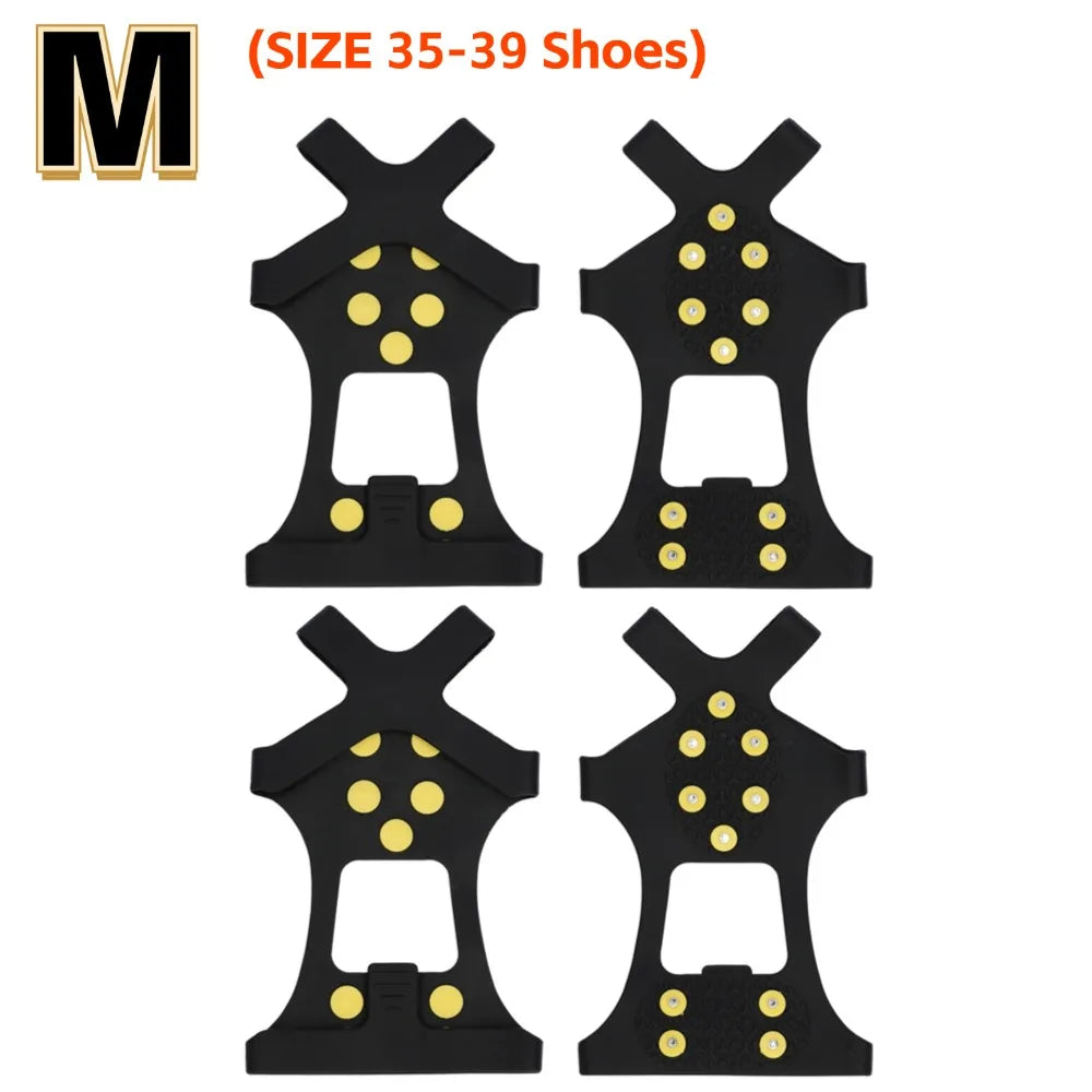 1-5Pair 10-Studs Snow Ice Claw Climbing Anti Slip Spikes Grips Crampon Cleats Sport Shoe Cover for Women Men Boots Cover