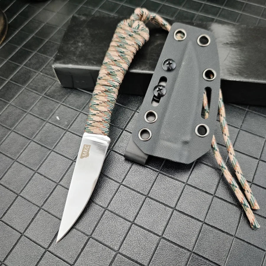 Outdoor Professional Hunting Knife with Sheath MKC 440c Blade Self-defense Tactical Defense Tool Mountaineering Knife Men's Gift
