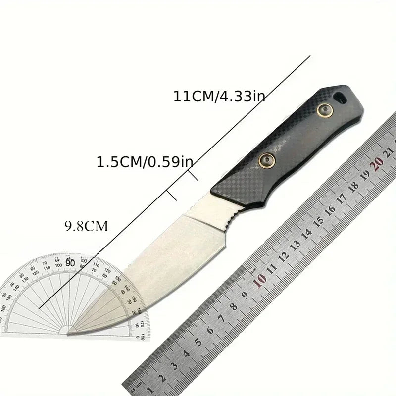 Fixed Blade Knife D2 Blade Stonewashed Camping Equipment Straight Knife with Sheath