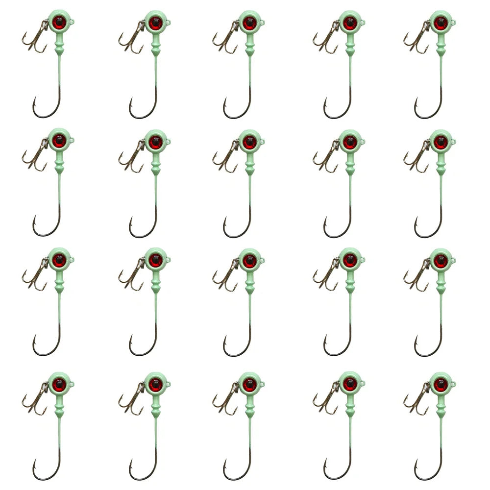 Fishing Barbed Hooks Artificial Hard Bait Luminous Head Jig Lure