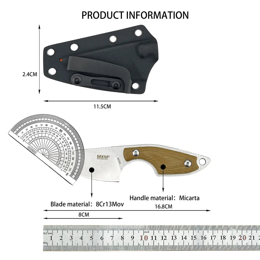 Outdoor Straight Blade Survival Hunting Self-Defense Camping Essential