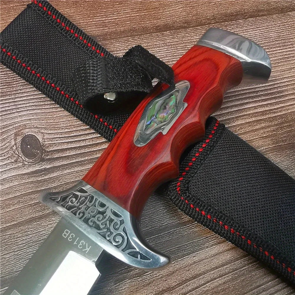 10.4 Inch (265mm) 9CR18MOV Stainless Steel Fixed Blade Knife - High Hardness Camping, Hunting, Outdoor Survival Knife with Sheat