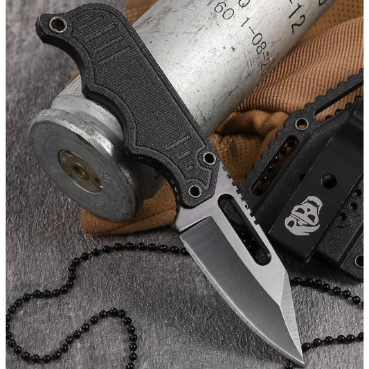 Knife for Men Lightweight Portable Mini Necklace Knife Straight Knife Camping Outdoor Fishing Multi-purpose Tools with K Sheath