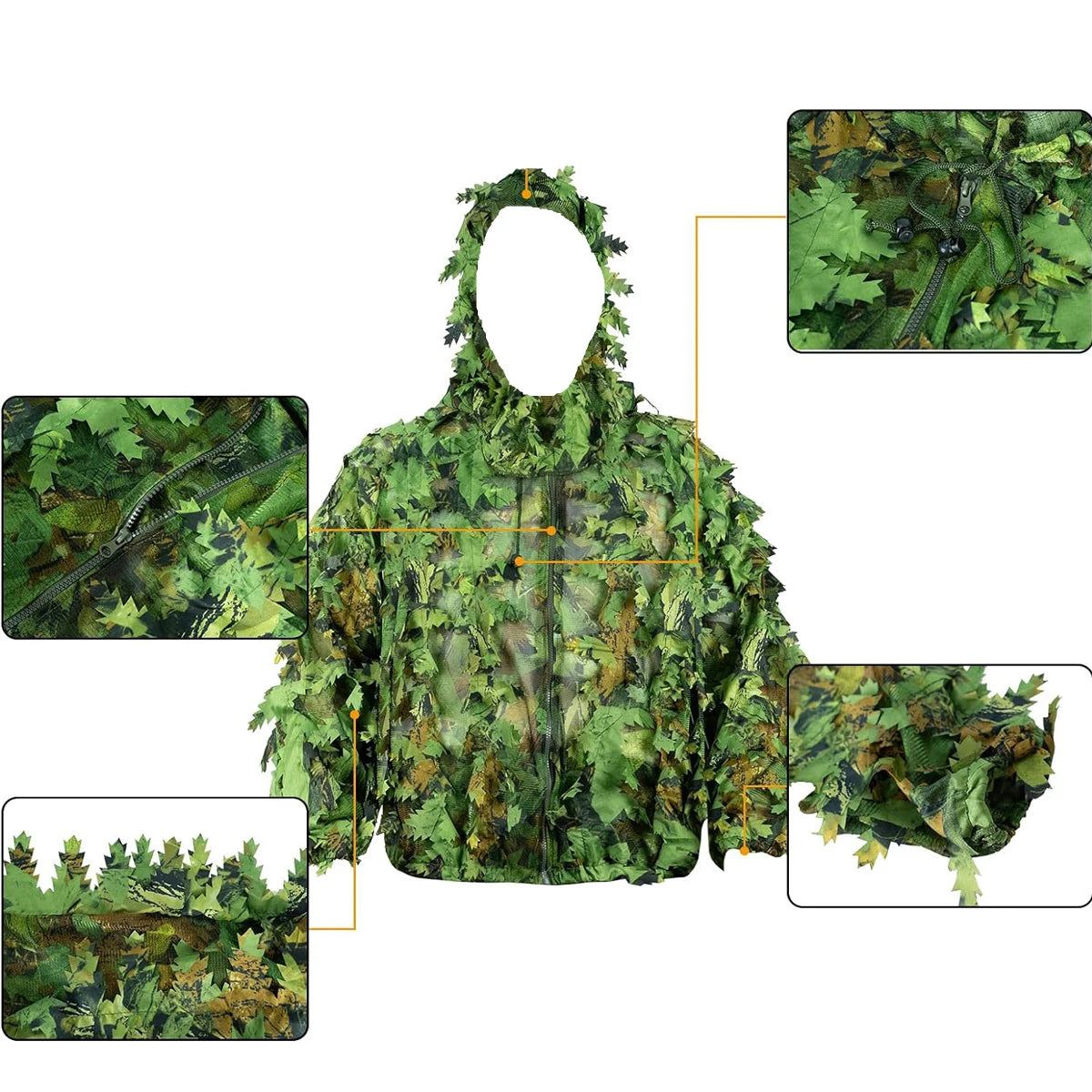 New-Sticky Flower Bionic Leaves Camouflage Suit Hunting Suit
