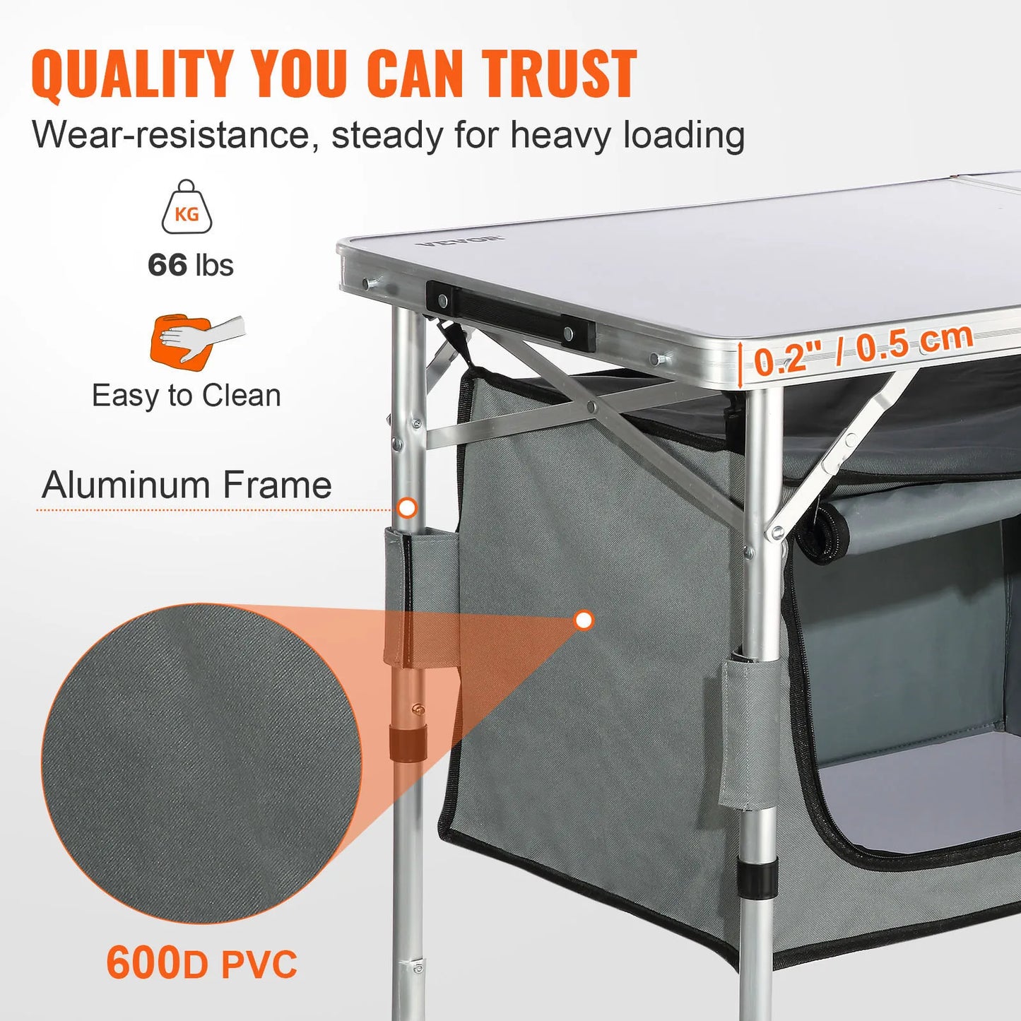Camping Kitchen Table Quick set-up Folding Camping Table Camping Table for Outdoor Picnics BBQ Camping RV Traveling