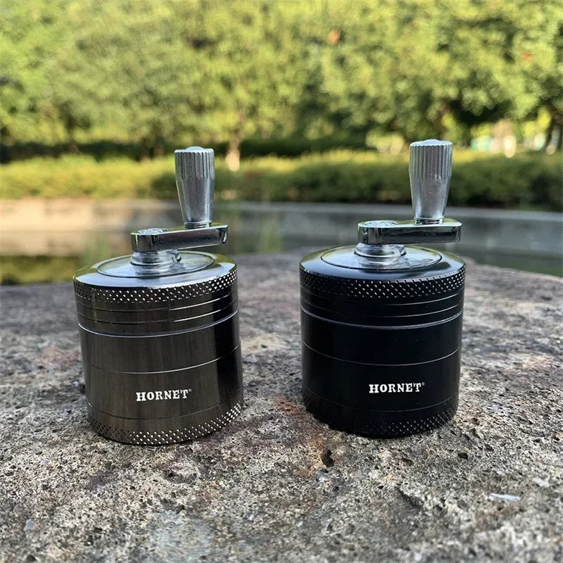 JUSTINLAU 4-layer Tobacco Grinder 40mm Manual Metal Zinc Alloy Herb Mill Spice Crusher Smoke Grinder Crusher Hand Crank Miller