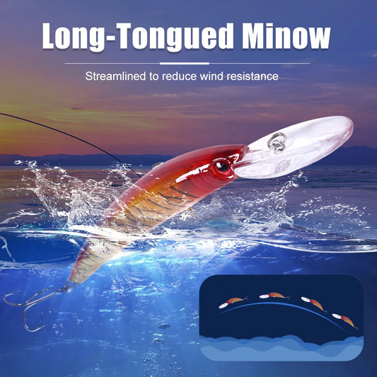 HENGJIA 1pcs 15cm 15g Deep Diving Jerkbait Artificial Hard Bait Fishing Wobblers Minnow Lure for Bass Pike Carp Fishing Tackle