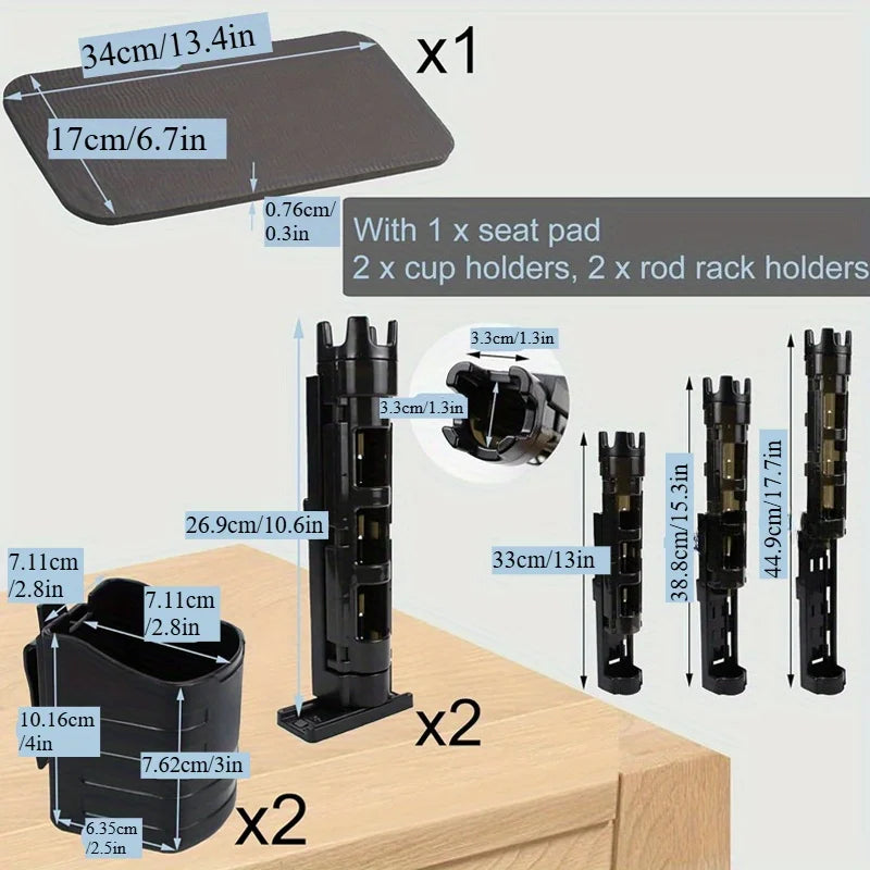 Saltwater Tackle Box Large 11L Tackle Boxes Large Fishing Box Fishing Bucket Organizer with 2pcs Rod Holder & 2pcs Cup Holder