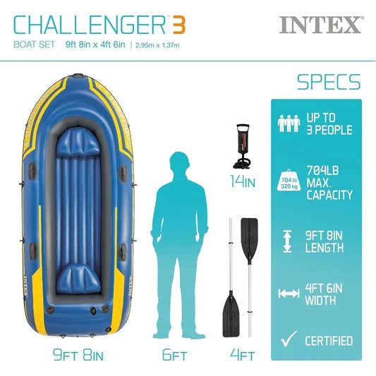Inflatable Boat Series: Includes Deluxe Boat Oars and High-Output Pump